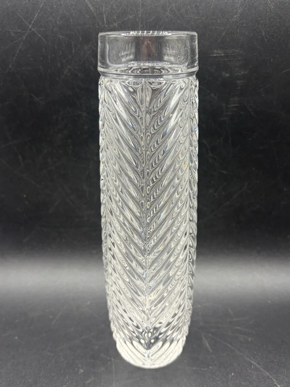 Ralph Lauren Herringbone Crystal Bud Vase Vessel Home Decor Collectible